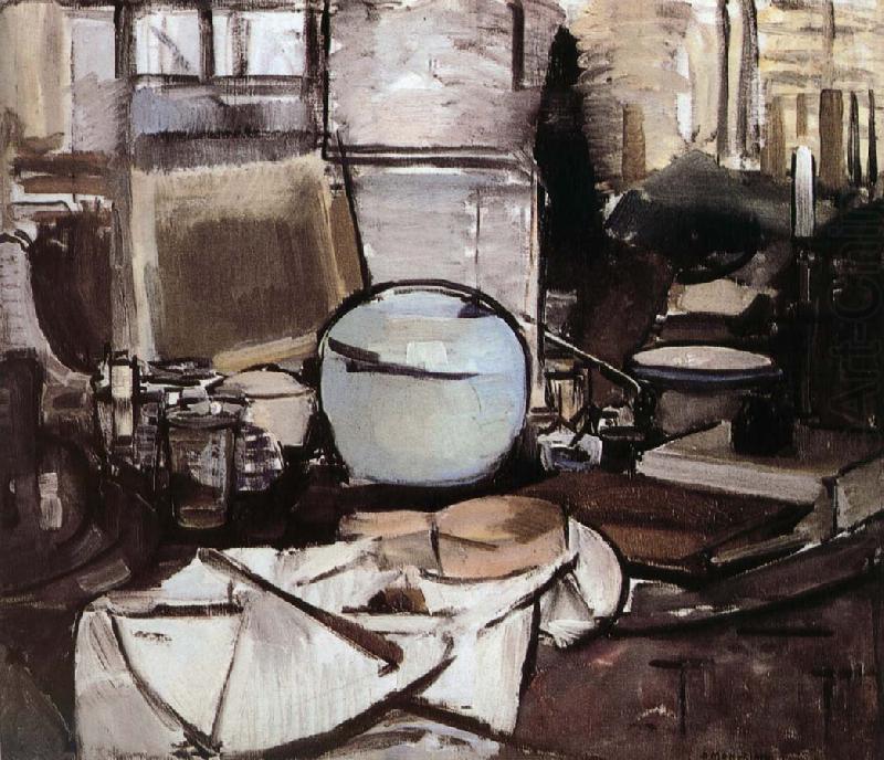 Piet Mondrian The still-life with dressing china oil painting image